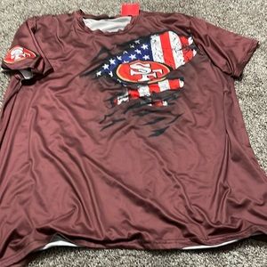 San Francisco 49ERS Men’s X-Large DriFit Shirt Short sleeve US Flag NFL Football